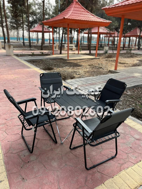 ست چهار نفره میز و صندلی مسافرتی ۹ فنره پلاس