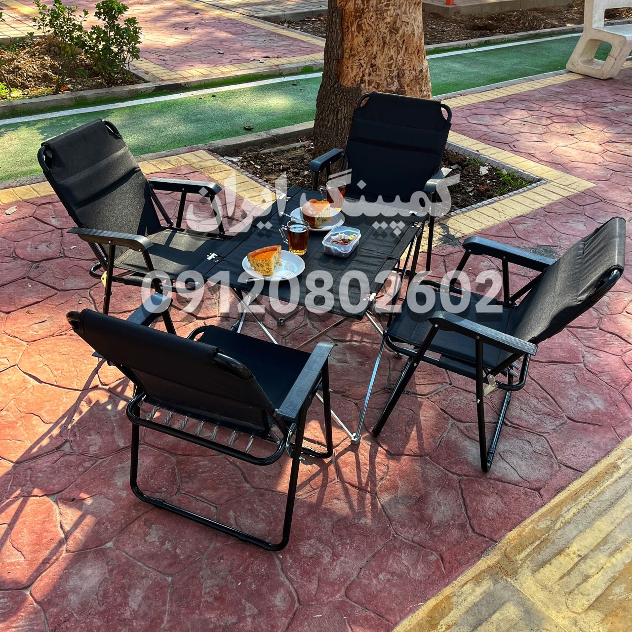 ست صندلی مسافرتی ۴ نفره ۱۰ فنره پلاس